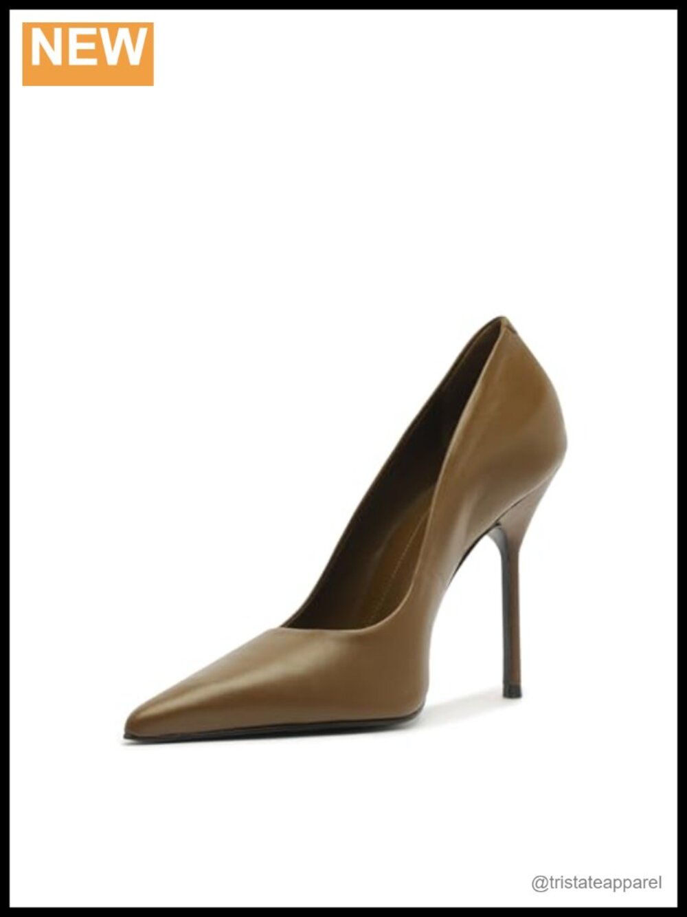 Leather Pointed Toe Stiletto Pump Heels for Formal Cocktail